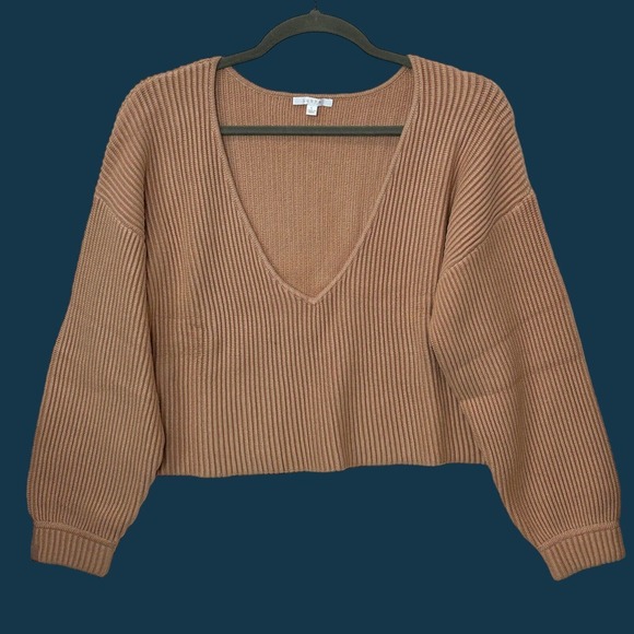 Lunya Cozy Cotton Silk Reversible Oversized Sweater Tan Women's Large NWOT - Picture 2 of 10